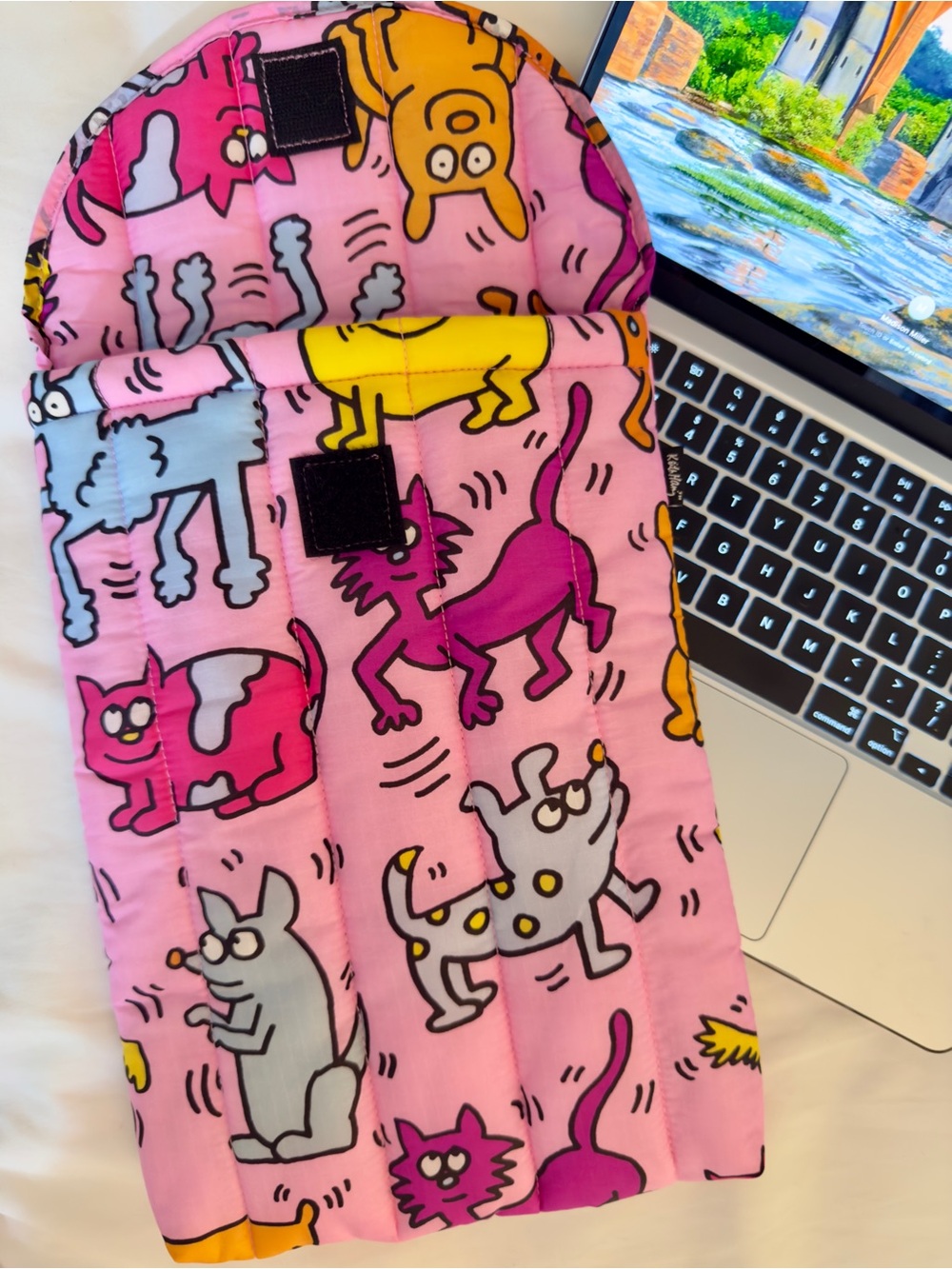 Baggu x Keith Harring 13-inch Puffy Laptop Sleeve | 100% Ripstop Nylon